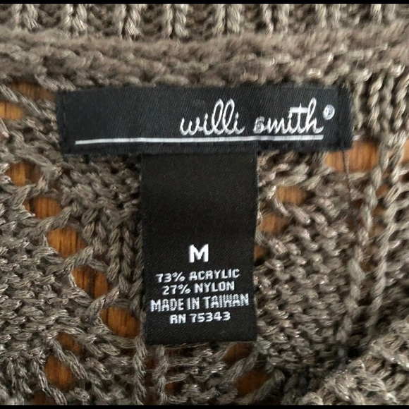 Willi Smith Gray Diamond Knit Sweater 3/4 Sleeves Women’s Sz. Medium - Picture 3 of 5